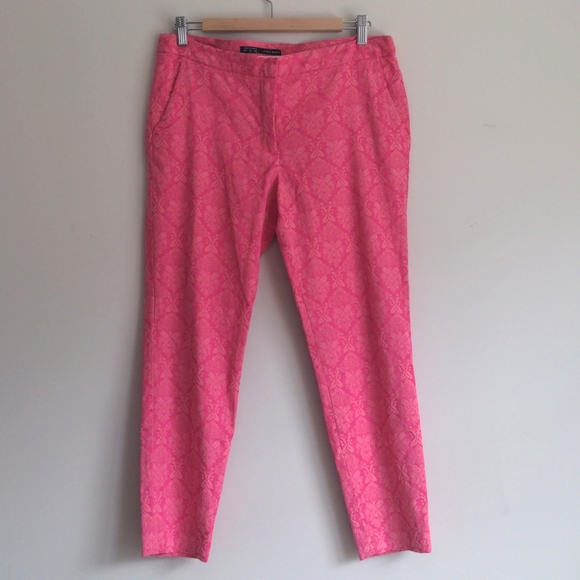 Zara Pants & Jumpsuits Zara Jacquard Cropped Trousers Poshmark